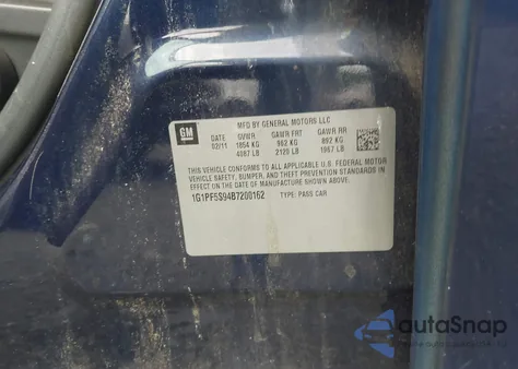 2011 Chevrolet Cruze 1Lt from USA, damaged, VIN 1G1PF5S94B7200162